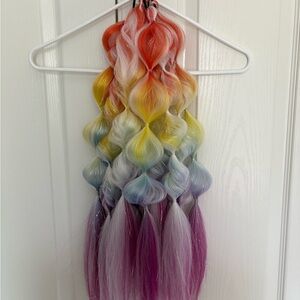 Multicolor Ombre Synthetic Hair Bubble Braids